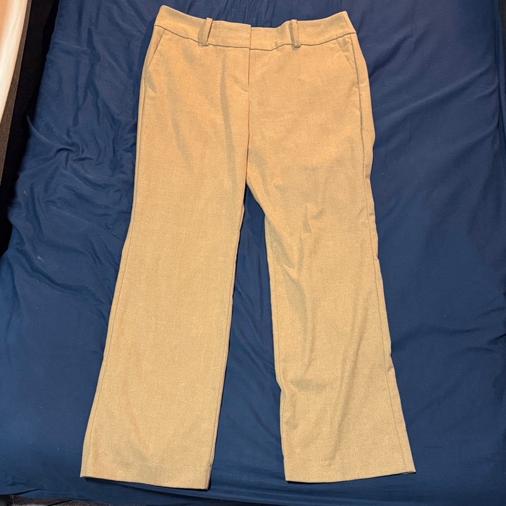 Classic Tan Herringbone Flare Pants